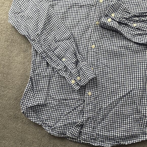 Uniqlo Shirt Adult Medium Check Button Up Linen Long Sleeve Casual Men's - Picture 6 of 13